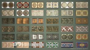 SketchUp materials based on raster textures, set 1 (36 pcs)