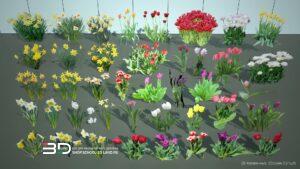 2D models of annual and bulbous plants for landscape design, set 2 (41 pcs)