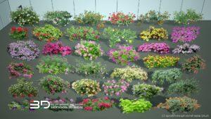 2D models of annual and bulbous plants for landscape design (36 pcs)
