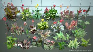 2D models of annual and bulbous plants for landscape design, set 1 (24 pcs)