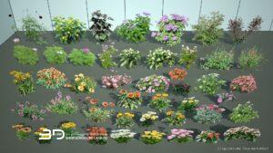 2D models of annual and bulbous plants for landscape design, set 4 (46 pcs)