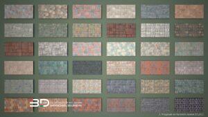 SketchUp materials based on raster textures, set 3 (36 pcs)