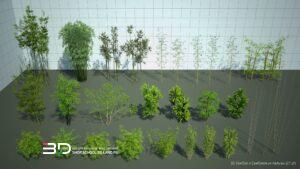 3D models of tropical and indoor plants for landscape design (27 pcs)