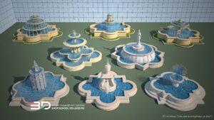 3D models of rocks and water features for landscape design (8 pcs)