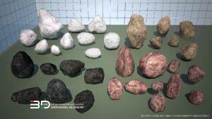 3D models of rocks and water features for landscape design (33 pcs)