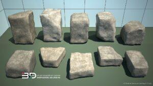 3D models of rocks and water features for landscape design, set 1 (10 pcs)