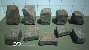 3D models of rocks and water features for landscape design, set 2 (10 pcs)