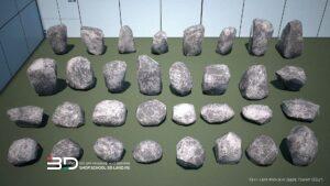 3D models of rocks and water features for landscape design, set 2 (32 pcs)