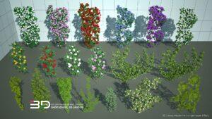 3D models of shrubs and vines for landscape design (19 pcs)