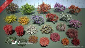 3D plants for oriental gardens (24 pcs)
