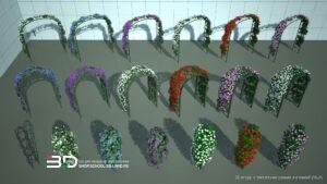3D models of shrubs and vines for landscape design (18 pcs)