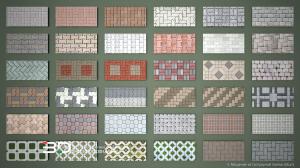 SketchUp materials based on raster textures, set 5 (36 pcs)