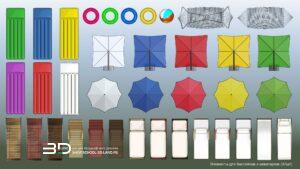 Raster object assets for landscape plans, set 6 (37 pcs)