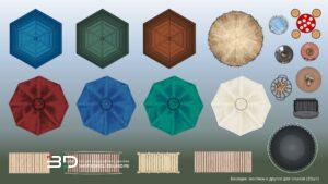 Raster object assets for landscape plans, set 7 (20 pcs)