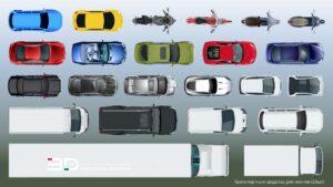 Raster object assets for landscape plans, set 8 (23 pcs)