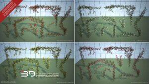 3D models of shrubs and vines for landscape design, 4 sets (36 pcs)