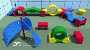 3D models of sports and playground equipment for landscape design, set 1 (15 pcs)