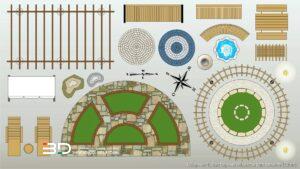 Vector objects for landscape design plans, set 1 (20 pcs)