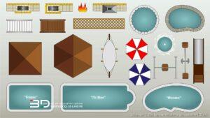 Vector objects for landscape design plans, set 2 (20 pcs)